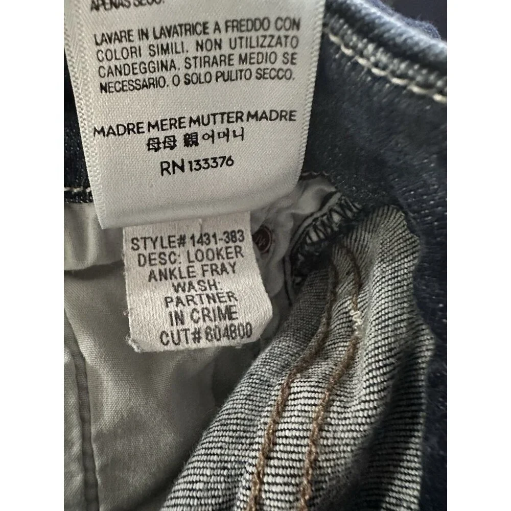Mother Looker‎ Ankle Fray Denim Stretch Jeans